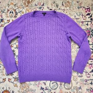 Talbots Womens Purple Knit Long Sleeve Warm Cozy Pullover Sweater, sz LG